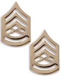 USMC 22k Gold Collar Insignia: E-7 Gunnery Sergeant (GySgt)