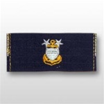 USCG Collar Device - Sew On: E-9 Master Chief Petty Officer (MCPO) - Ripstop - On Blue