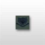 USCG Collar Device - Sew On: E-4 Petty Officer Third Class (PO3) - Subdued - On OD-Green