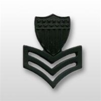 USCG Collar Device - Black Metal: E-6 Petty Officer First Class (PO1)