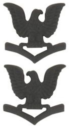 USMC Collar Device: E-4 Petty Officer Third Class - Black Metal