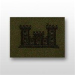 US Army Officer Branch Insignia Subdued Fatigue Embroidered: Engineer - OBSOLETE!  AVAILABLE WHILE SUPPLIES LAST!