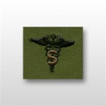 US Army Officer Branch Insignia Subdued Fatigue Embroidered: Medical Specialist S - OBSOLETE!  AVAILABLE WHILE SUPPLIES LAST!
