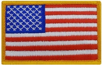 US Flag Patch: American Flag 2î X 3î - Gold W/ Hook Closure - 1 Each