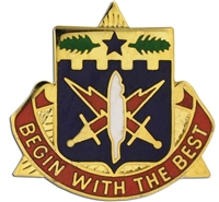 US Army Unit Crest: 46th Adjutant General Bn - Motto: BEGIN WITH THE BEST
