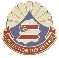 US Army Unit Crest: 206th Military Intelligence Battalion - Motto: COLLECTIONS FOR DEFENSE