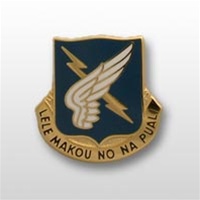 US Army Unit Crest: 25th Aviation Battalion - Motto: LELE MAKOU NO NA PUALI