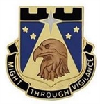 US Army Unit Crest: 742nd Military Intelligence Battalion - Motto: MIGHT THROUGH VIGILANCE