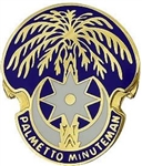 US Army Unit Crest: National Guard - South Carolina - Motto: PAL MINUTEMAN