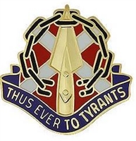 US Army Unit Crest: National Guard - Virginia - Motto: THUS EVER TO TYRANTS