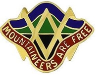 US Army Unit Crest: National Guard - West Virginia - Motto: MOUNTAINEERS ARE FREE