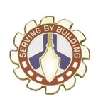 US Army Unit Crest: 416th Engineer Command - Motto: SERVING BY BUILDING