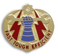 US Army Unit Crest: 242nd Ordnance Battalion - Motto: FAST TOUGH EFFICIENT