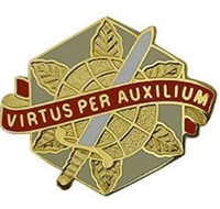 US Army Unit Crest: 24th Support Group - Motto: VIRTUS PER AUXILIUM