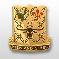US Army Unit Crest: 149th Armored Regiment - Motto: MEN AND STEEL