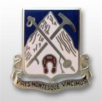 US Army Unit Crest: 87th Infantry Regiment - Motto: VIRES MONTESQUE VINCIMUS
