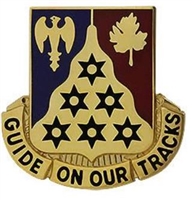 US Army Unit Crest: 123rd Infantry Regiment (ARNG IL) - Motto: GUIDE ON OUR TRACKS