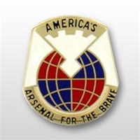 US Army Unit Crest: Material Command ( AMC )(DARCOM) - Motto: AMERICAS ARSENAL FOR THE BRAVE