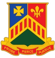US Army Unit Crest: 127th Armor Regiment (ARNG NY) - Motto: PROBE PIERCE PURSUE