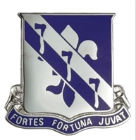 US Army Unit Crest: 334th Regiment (Infantry)- Motto: FORTES FORTUNA JUVAT
