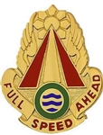 US Army Unit Crest: 71st Transportation Battalion - Motto: FULL SPEED AHEAD