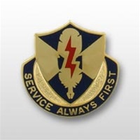 US Army Unit Crest: 556th Personnel Services Battalion - Motto: SERVICE ALWAYS FIRST