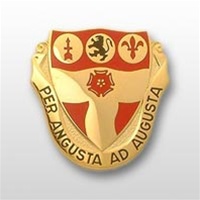 US Army Unit Crest: 218th Field Artillery (ARNG OR) - Motto: PER ANGYSTA AD AUGUSTA