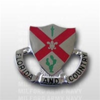 US Army Unit Crest: 124th Infantry Regiment (ARNG FL) - Motto: FLORIDA AND COUNTRY