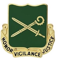 US Army Unit Crest: 385th Military Police Battalion - Motto: HONOR VIGILANCE JUSTICE