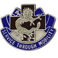 US Army Unit Crest: 28th Combat Support Hospital - MOTTO: SERVICE THROUGH MOBILITY