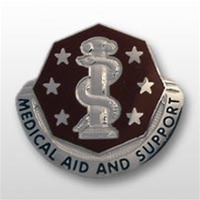 US Army Unit Crest: 168th Medical Battalion - Motto: MEDICAL AID AND SUPPORT
