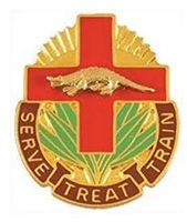 US Army Unit Crest: 345th Combat Support Hospital (USAR) - Motto: SERVE TREAT TRAIN