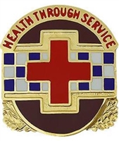US Army Unit Crest: MEDDAC Hunter - Stewart - Motto: HEALTH THROUGH SERVICE