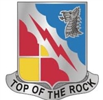 US Army Unit Crest: 103rd Military Intelligence Battalion - Motto: TOP OF THE ROCK