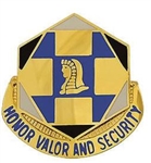 US Army Unit Crest: 66th Military Intelligence Brigade - Motto: HONOR VALOR AND SECURITY