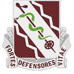 US Army Unit Crest: 210th Support Battalion - Motto: FORTES DEFENSORES VITAE