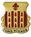 US Army Unit Crest: 333rd Field Artillery - Motto: THREE ROUNDS