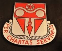 US Army Unit Crest: 649th Engineer Battalion - Motto: PER CHARTAS SERVIMUS