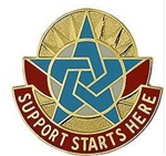 US Army Unit Crest: Combined Arms Support Command & Ft. Lee (CASCOM) - Motto: SUPPORT STARTS HERE