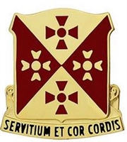 US Army Unit Crest: 701st Support Battalion - Motto: SERVITIUM ET COR CORDIS