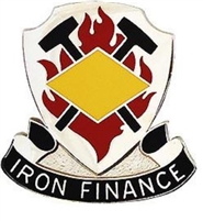 US Army Unit Crest: 8th Finance Battalion - Motto: IRON FINANCE