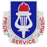 US Army Unit Crest: School Of Music (USA ELEMENT) - Motto: PRIDE SERVICE MUSIC