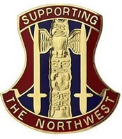 US Army Unit Crest: 654th Support Group (USAR) - MOTTO: SUPPORTING THE NORTHWEST
