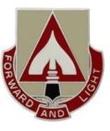 US Army Unit Crest: 529th Support Battalion - MOTTO: FORWARD AND LIGHT
