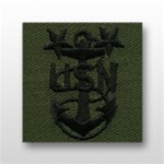 US Navy Enlisted Collar Device Subdued Embroidered: E-9 Master Chief Petty Officer