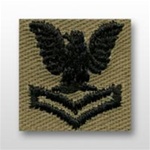 US Navy Enlisted Collar Device Desert Subdued Embroidered: E-5 Petty Officer Second Class (PO2)
