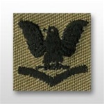 US Navy Enlisted Collar Device Desert Subdued Embroidered: E-4 Petty Officer Third Class (PO3)