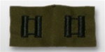US Army Rank Subdued Fatigue Collar Insignia:  O-3 Captain (CPT) - OBSOLETE!  ONLY AVAILABLE WHILE SUPPLIES LAST!
