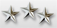 US Army General Stars:  O-9 Lieutenant General (LTG) - 1" Individual Stars - Nickel Plated (6 Individual Stars)
