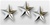 USAF General Stars:  O-9 Lieutenant General (Lt Gen) - 1" Individual Stars - Nickel Plated - (6 Individual Stars)